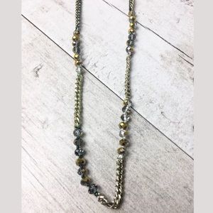 Chloe & Isobel Chain Silk Cord Blue Green Necklace
